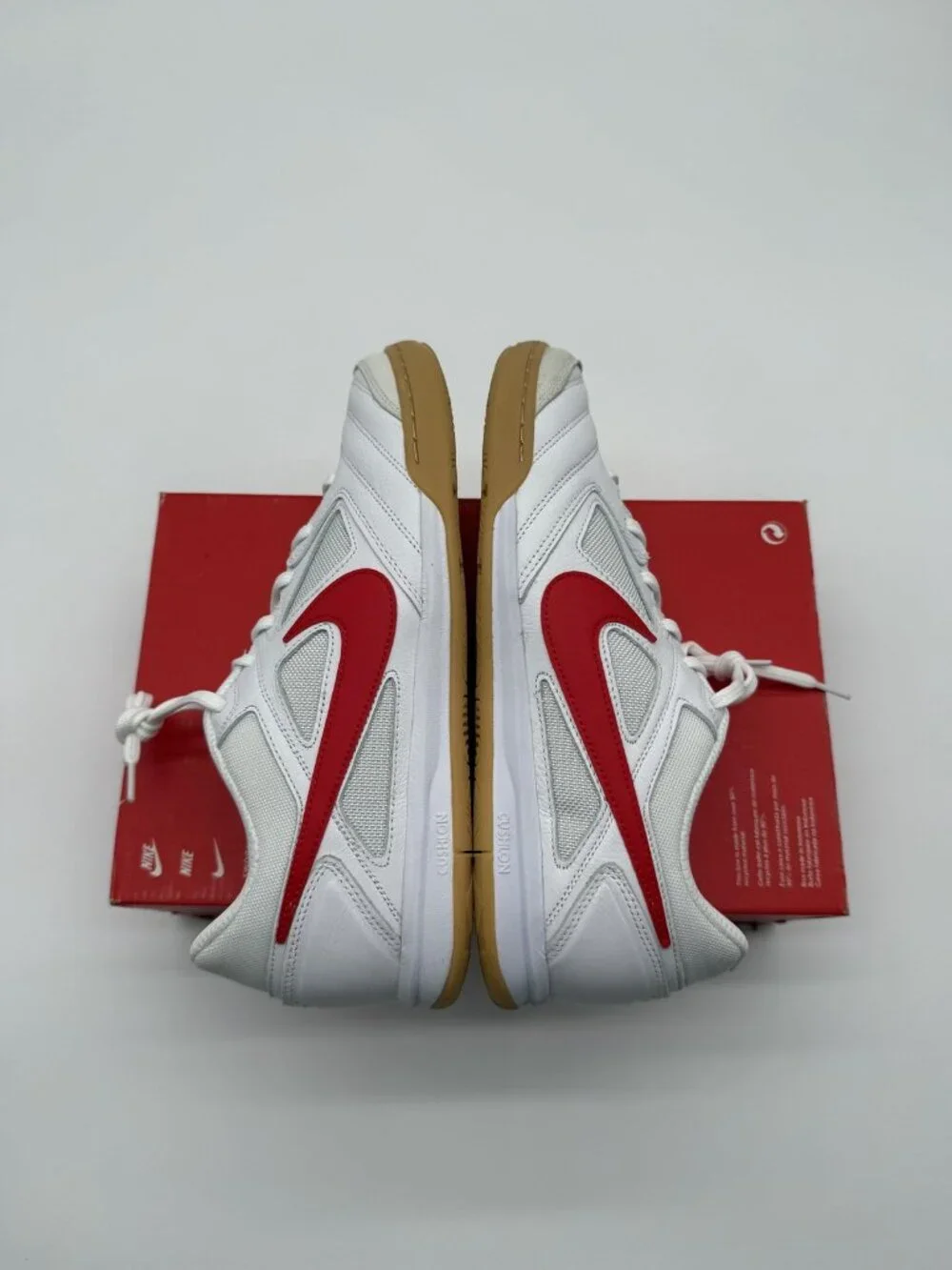 New Nike Gato Shoes Men's Size 10.5 White Red Gum Indoor Court Soccer HQ6019 102